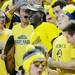 Former Michigan quarterback senior Denard Robinson smiles while in the student section during the first half against Indiana at Crisler Center on Sunday, March 10, 2013. Melanie Maxwell I AnnArbor.com